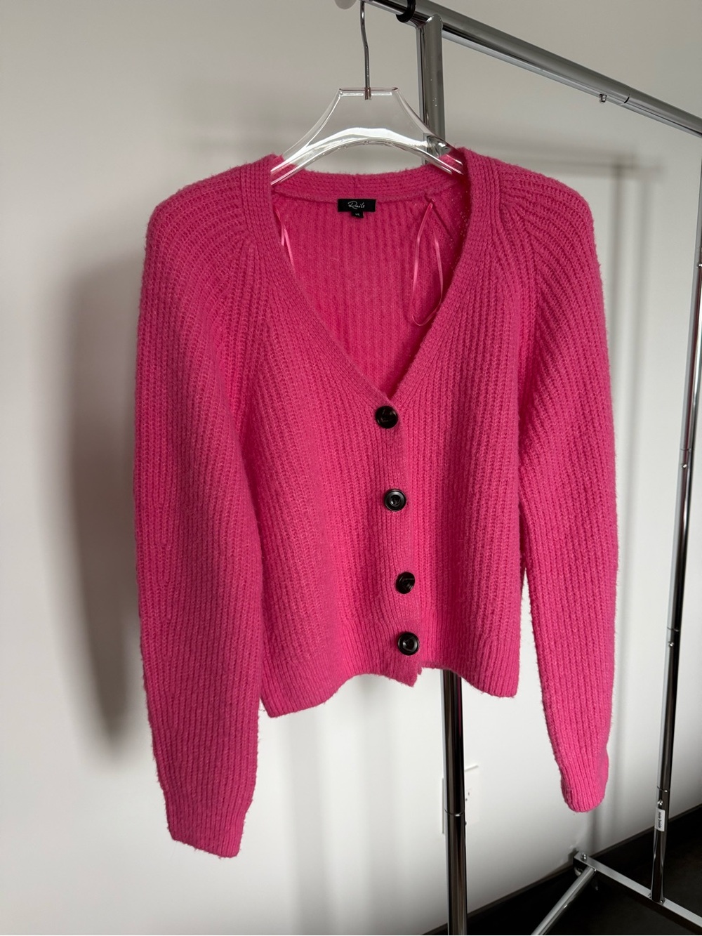 Rails V-Neck Pink Button Cardigan Sweater